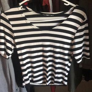 White and black top